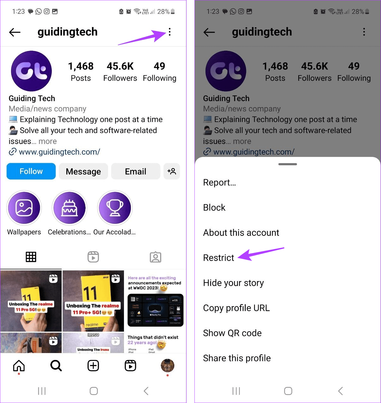 Restrict Instagram User - 8