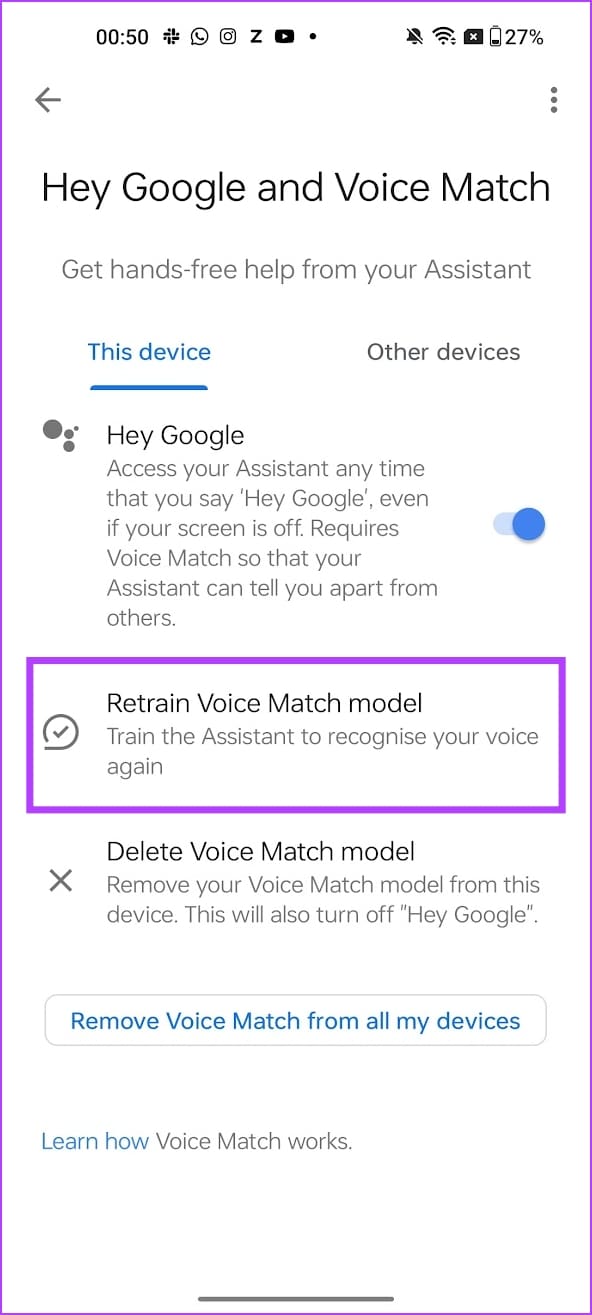 Retrain Voice Match Model