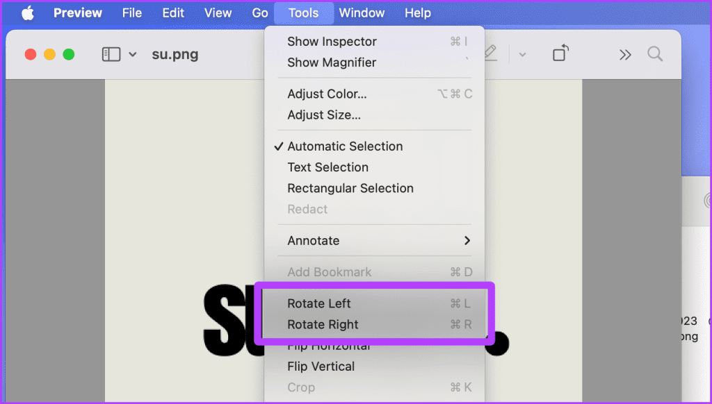 Rotate Image from Preview App on Mac