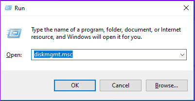 Run Disk Management Windows 10
