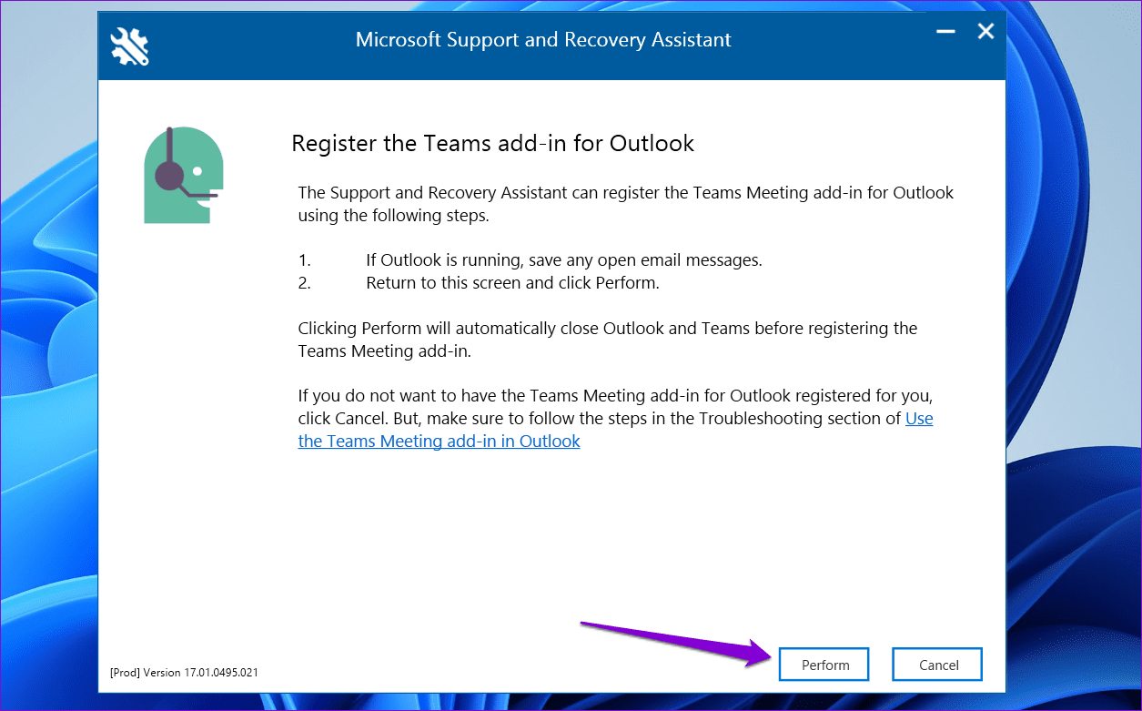 Run Microsoft Support and Recovery Assistant