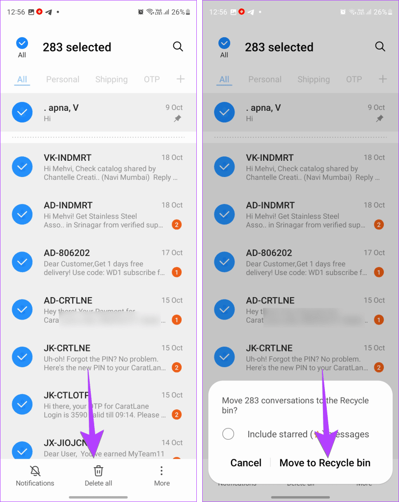 Samsung Delete All Messages