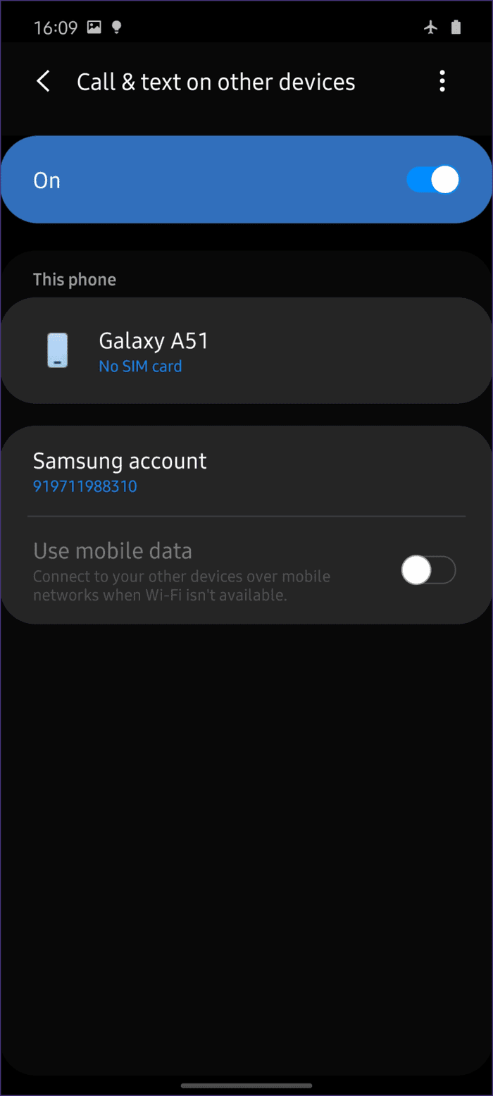 Samsung Galaxy A51 Call Text from Other Devices 2