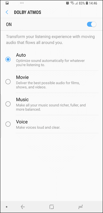 Samsung Galaxy S9 Audio Settings 1