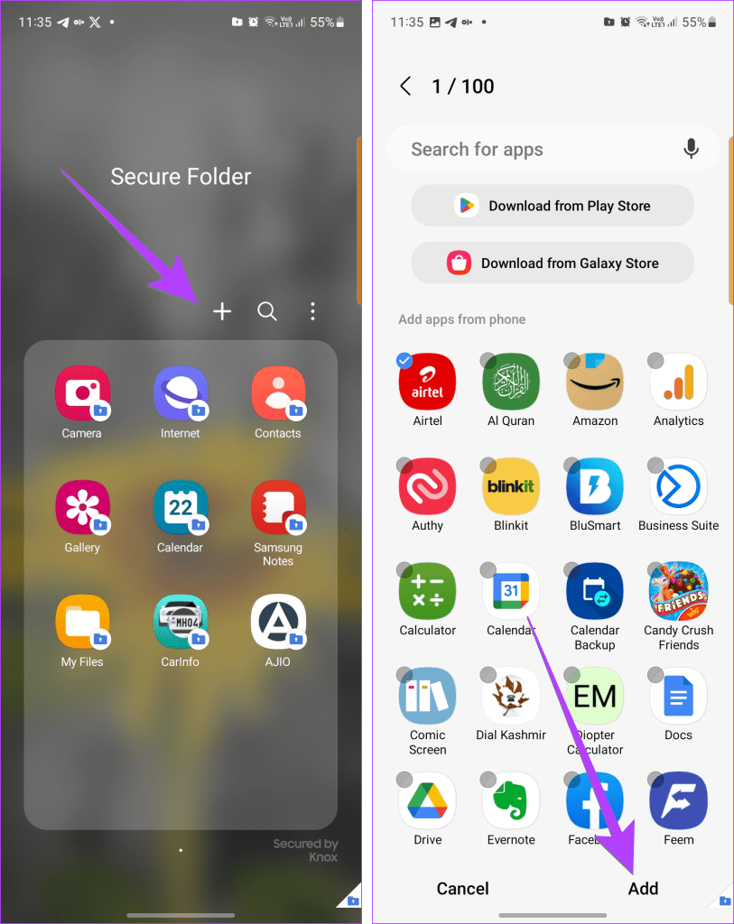 Samsung Secure Folder Add Apps 1