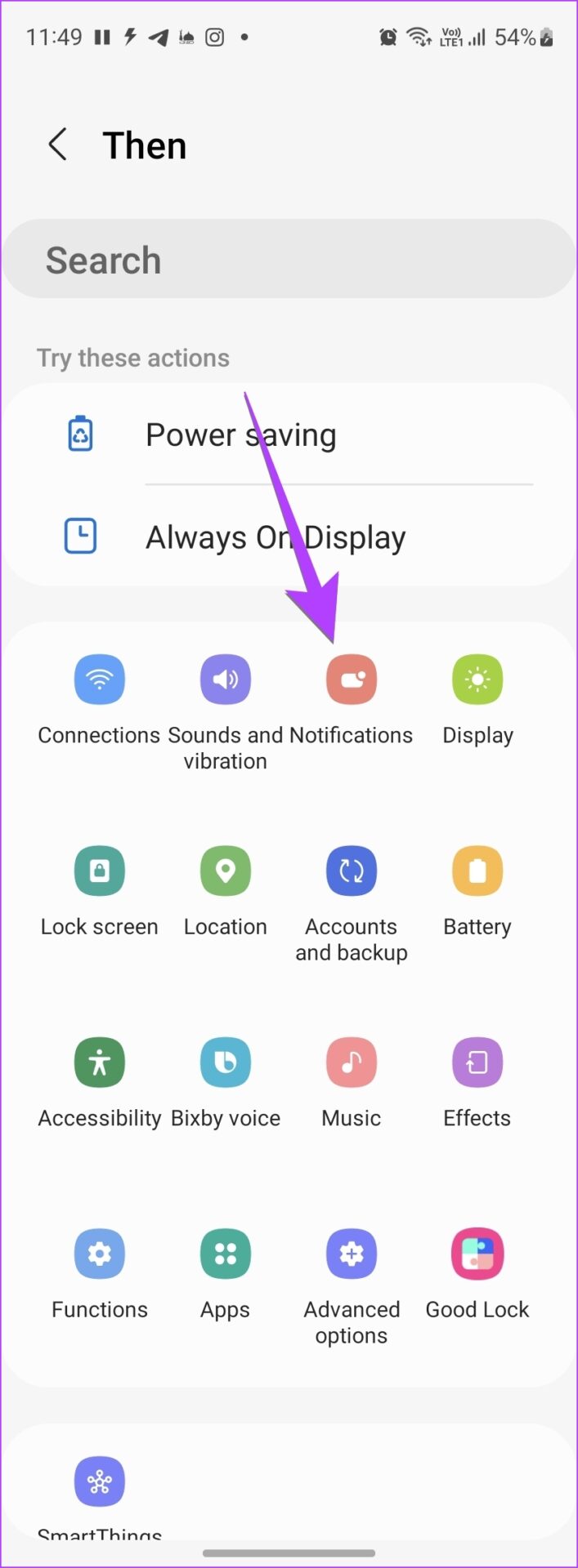 Samsung Settings Bixby Notification