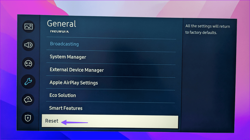 Head to Samsung TV Settings 