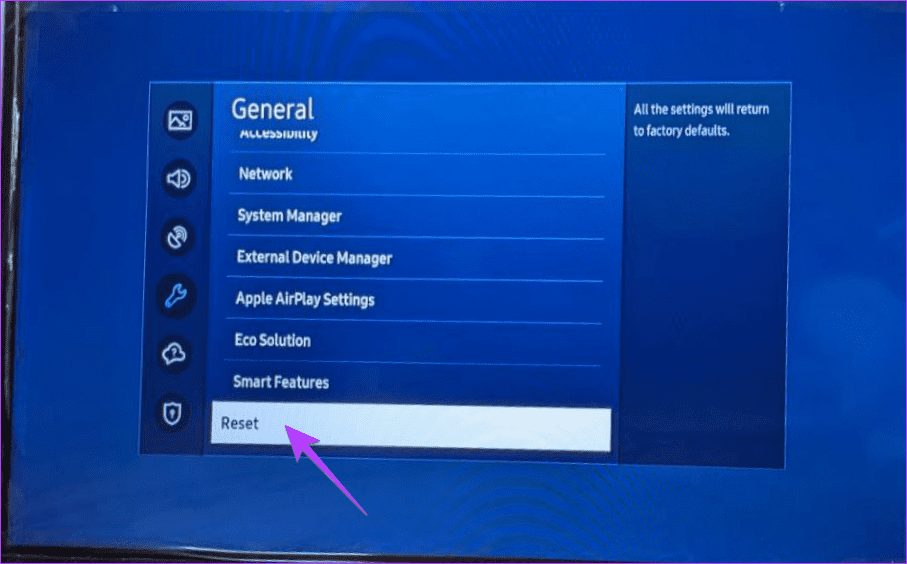 Samsung TV reset