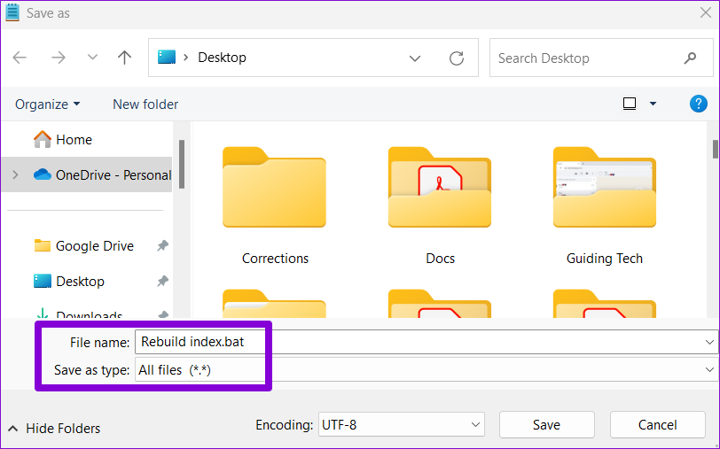 Save Notepad File in Windows