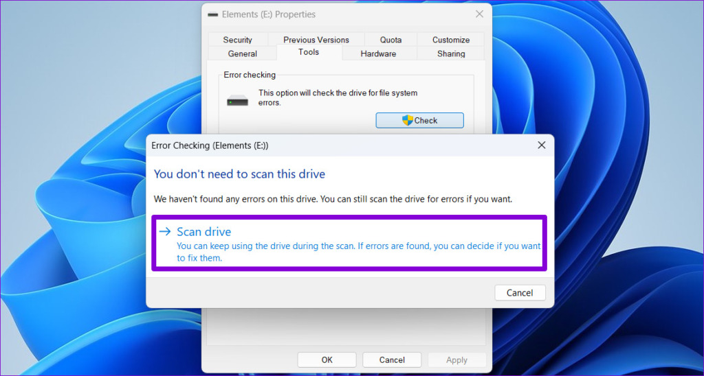 Scan Drive for Errors