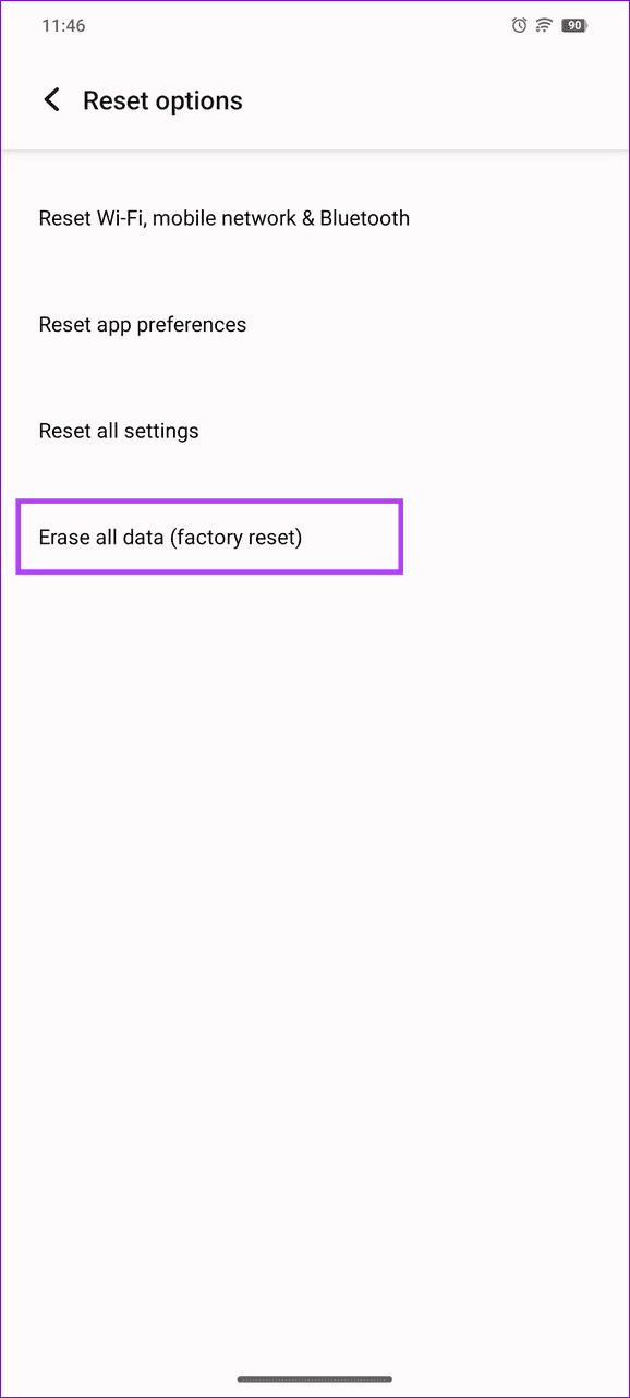 select erase all data