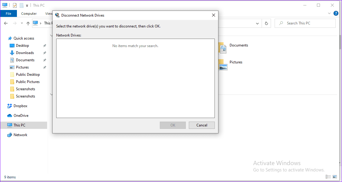 Search Network Drive to Disconnect