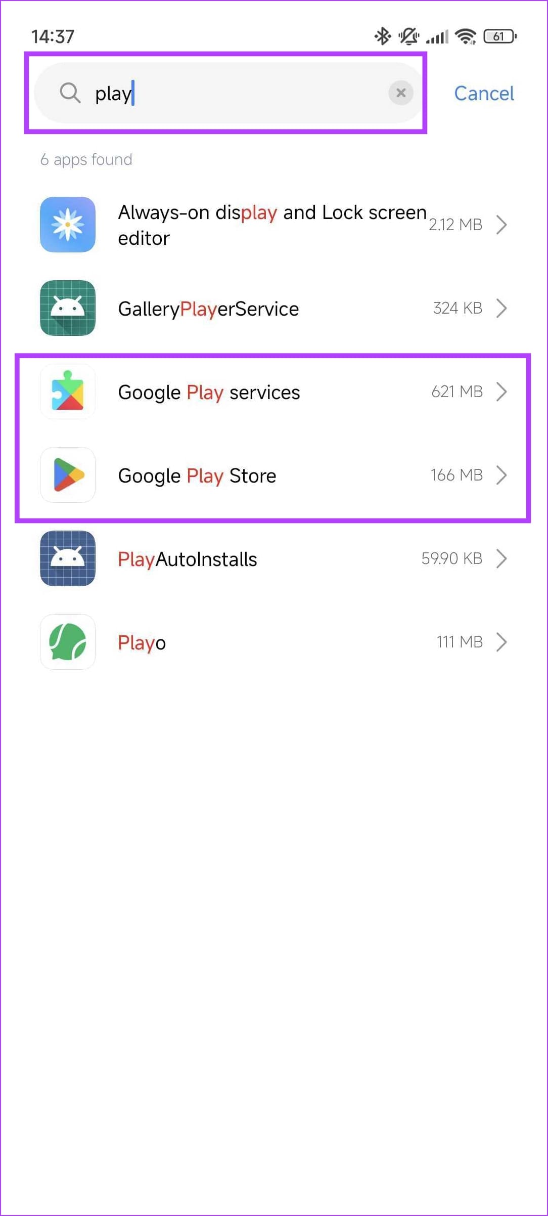 Search for Google Play