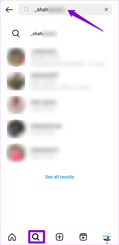 Search for User on Instagram