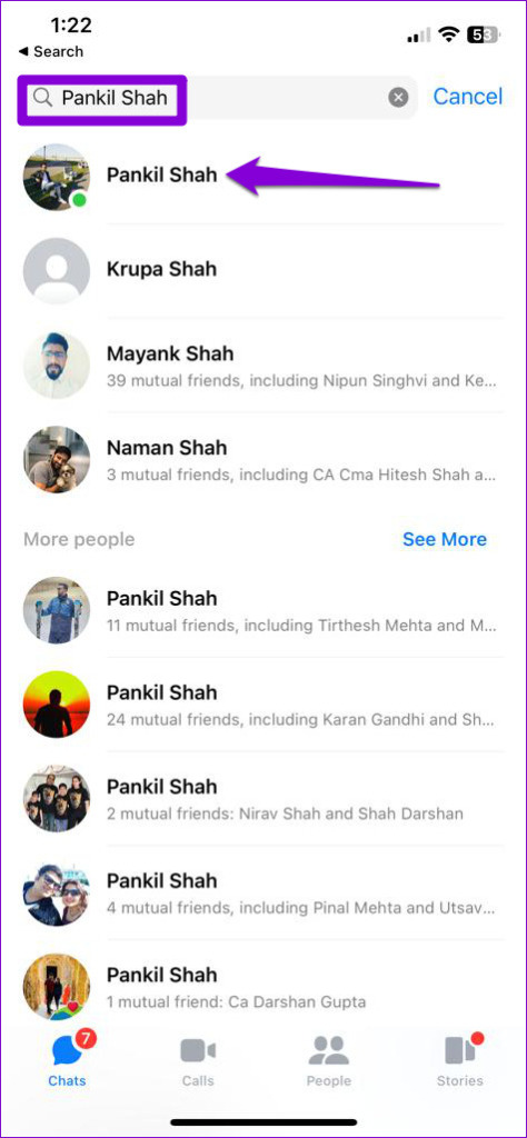 Search in Messenger