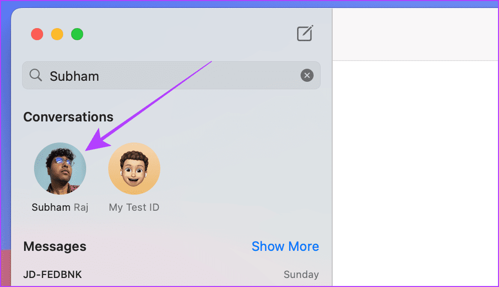 Search in iMessage on Mac