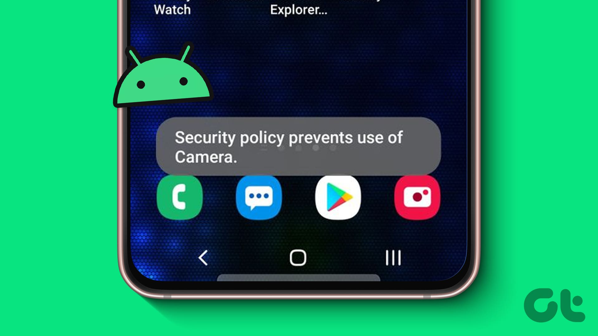 Security Policy Prevents Camera Use
