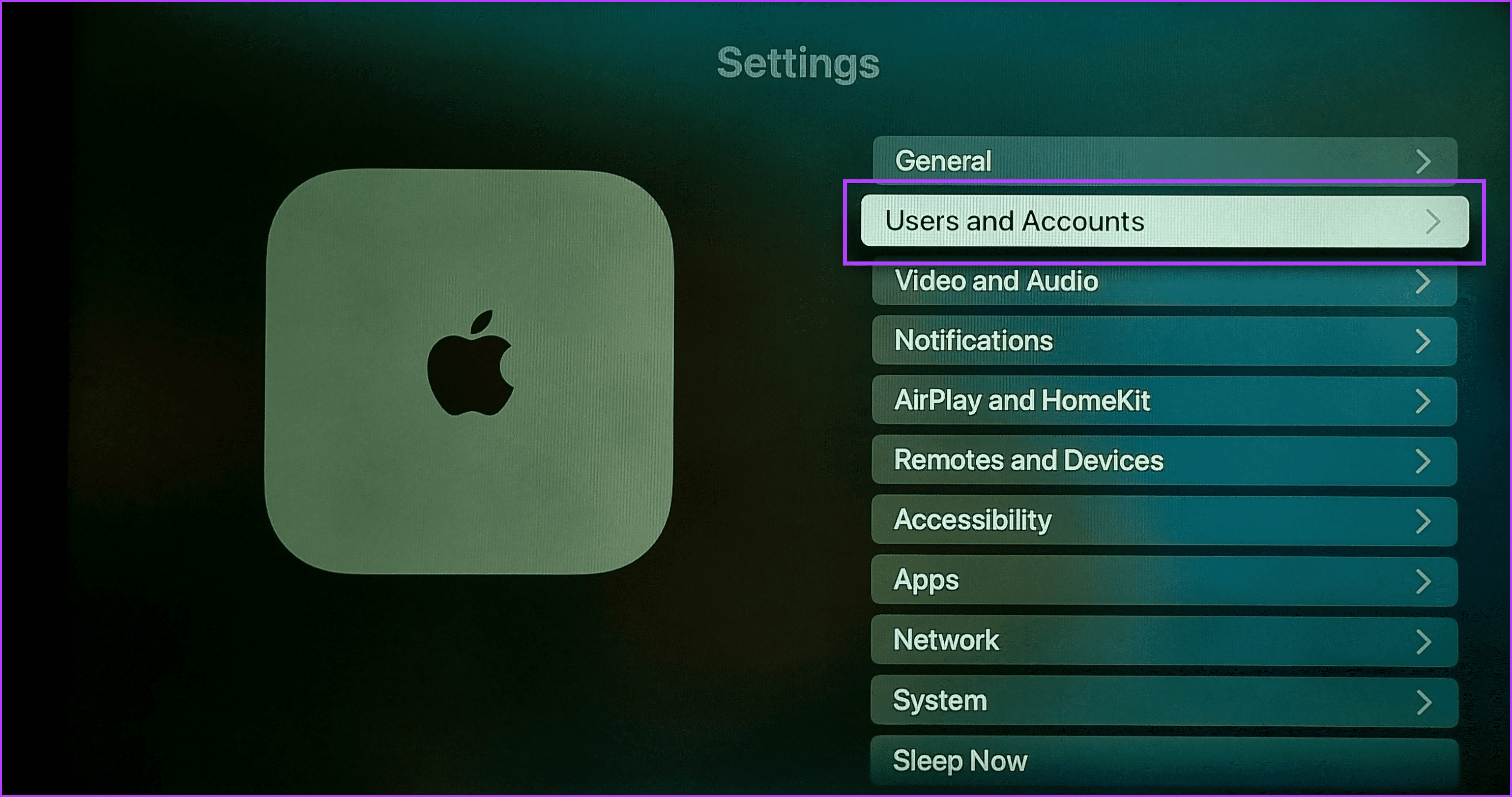 See your Apple TV accounts