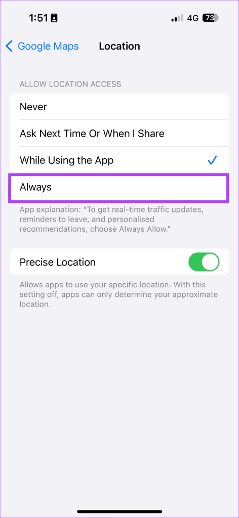 Select Always Location