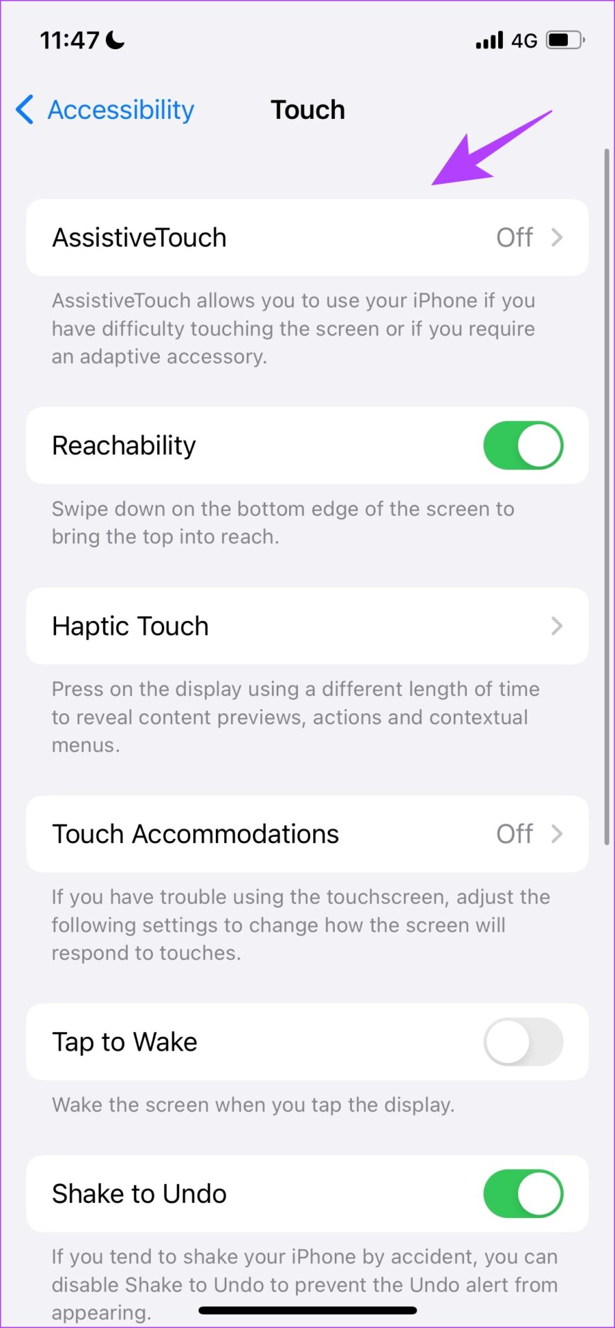 Select Assistive Touch