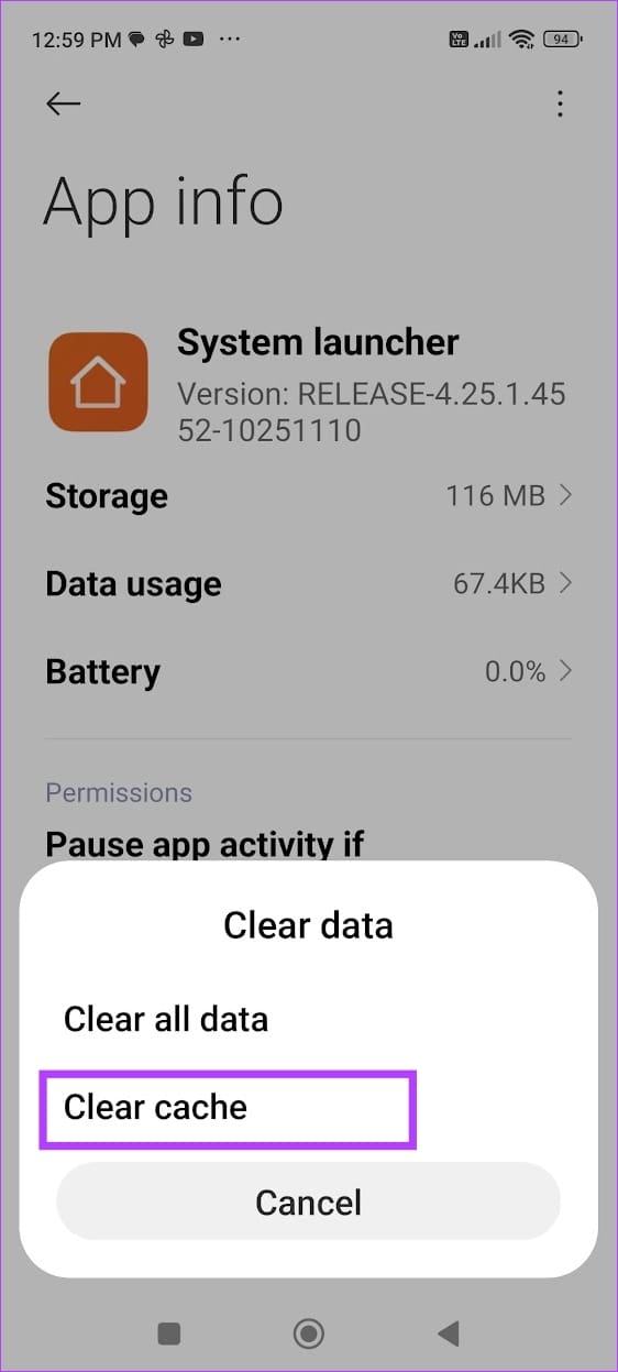 Select Clear Cache 2