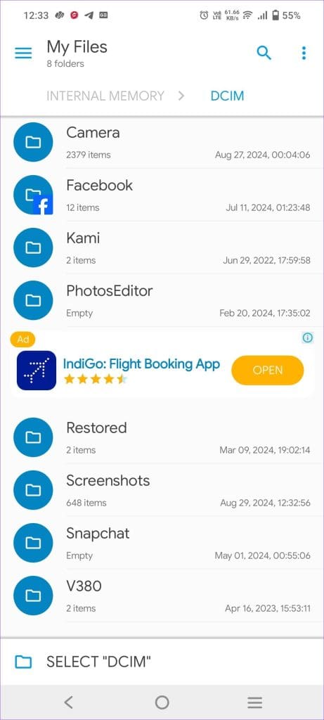 Select Folder for FTP Server