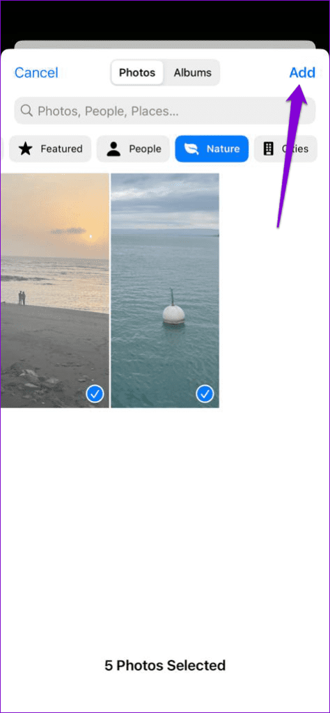 Select Photos for Lock Screen Shuffle