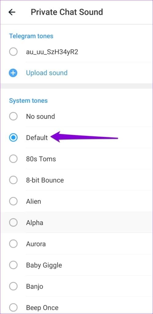 Select Telegram Notification Sound for Chats