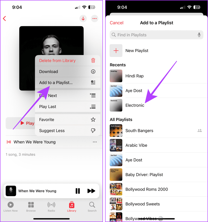 Select a Playlist to Add Song
