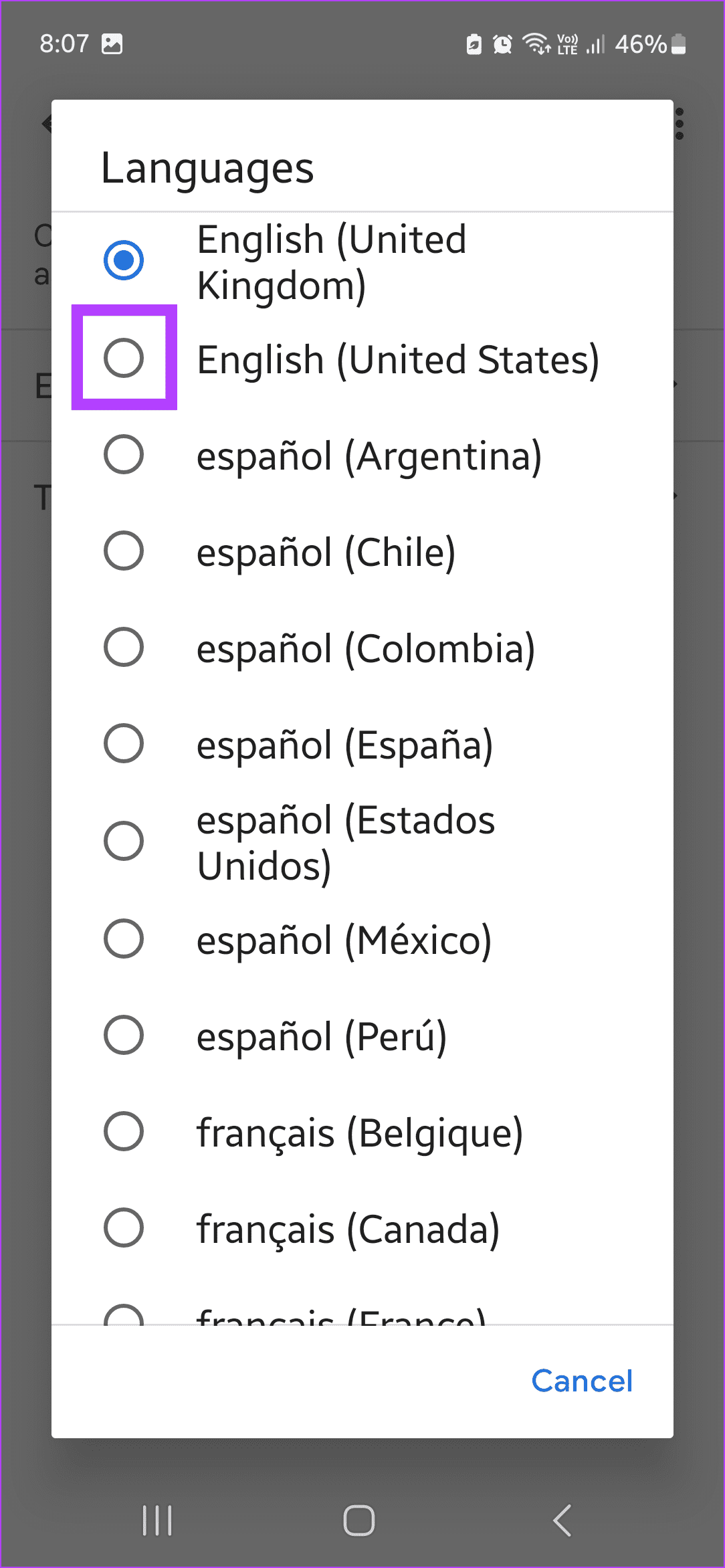 Select another language