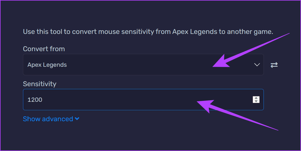 Select the game that you have a comfortable sensitivity for under the Convert from option. Input your preferred sensitivity below it