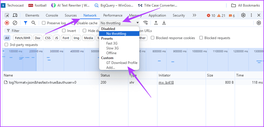 Select throttling profile - 4
