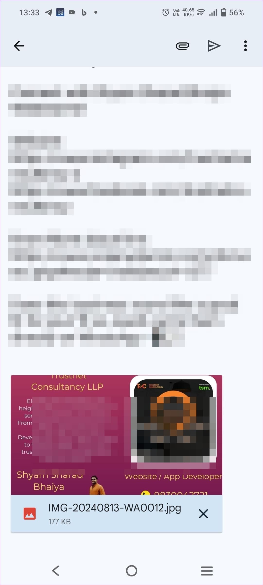 Send Email from WhatsApp message