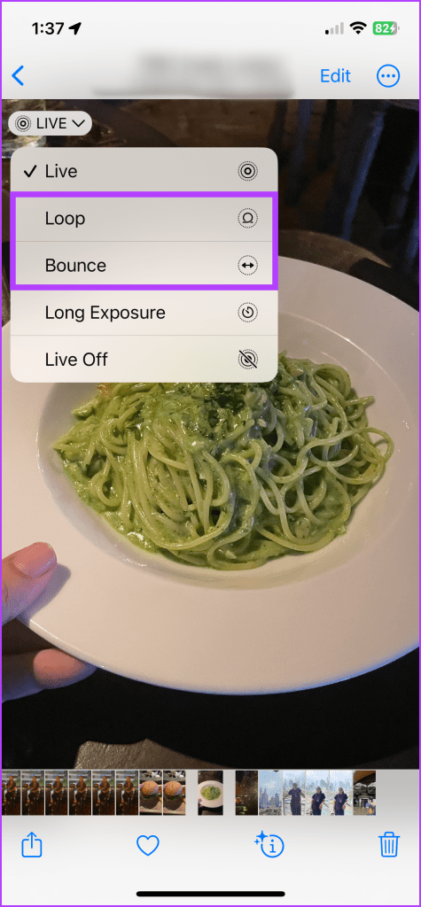 Select Loop or Bounce