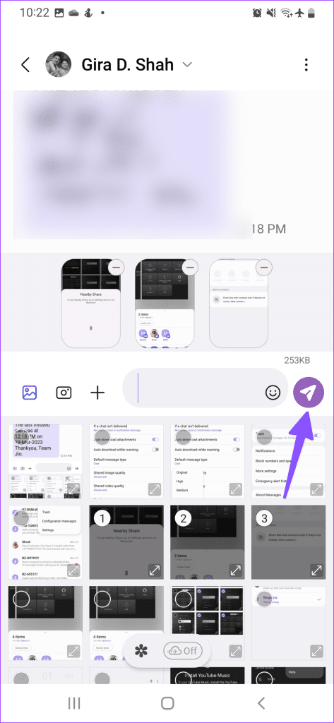 send photos via Messages app