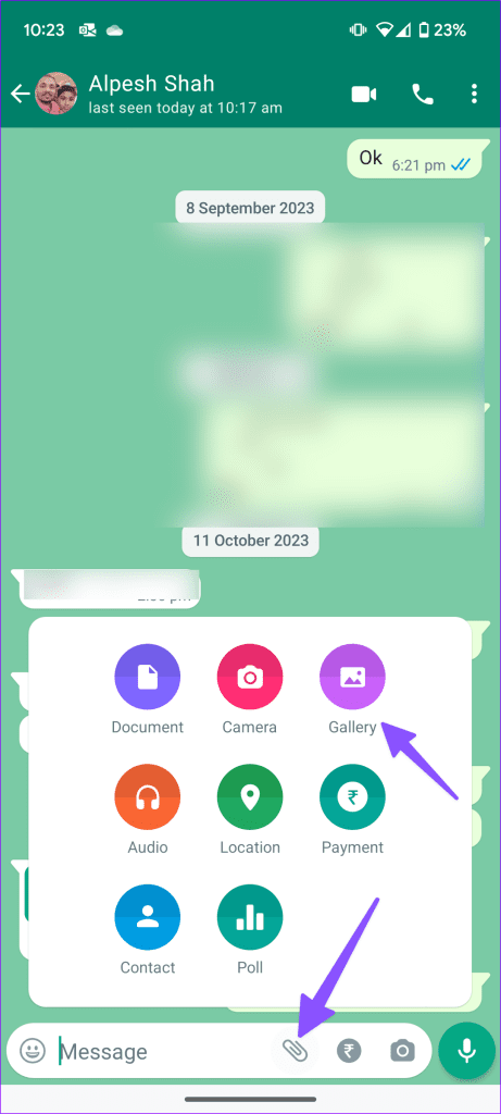 Attach files WhatsApp