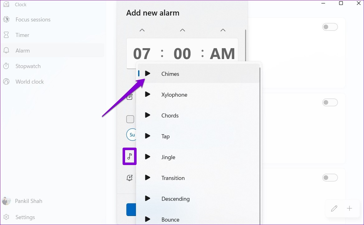 Set Alarm Tone in Windows 11