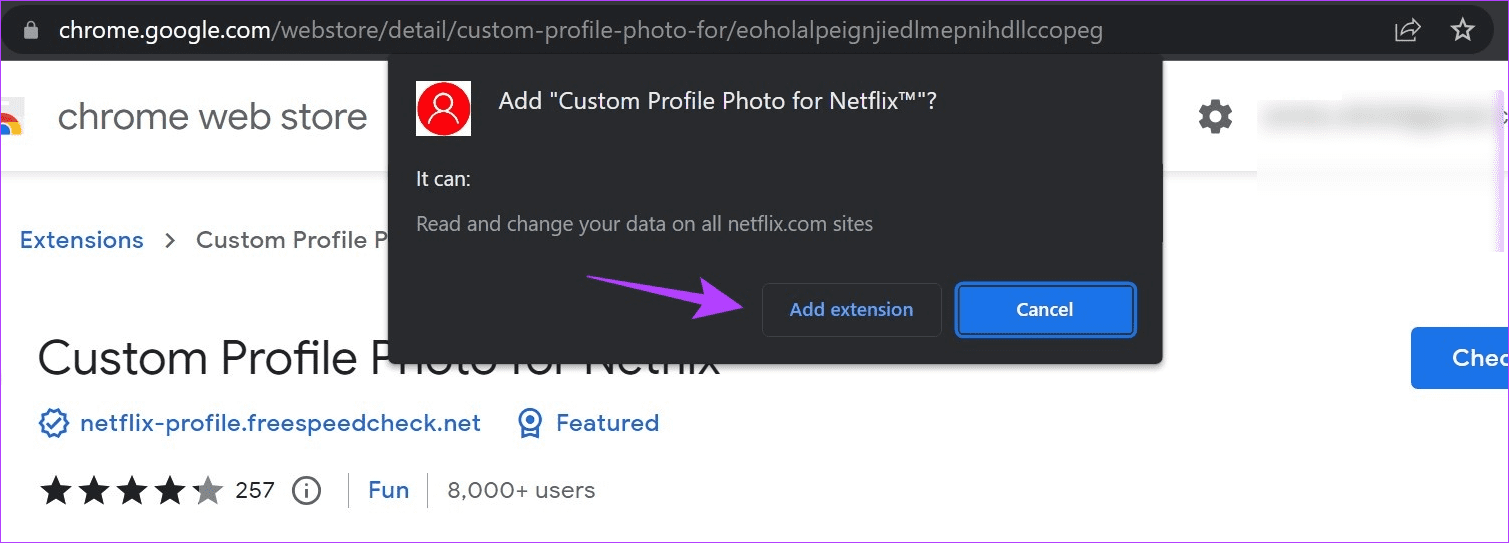 Click on Add extension