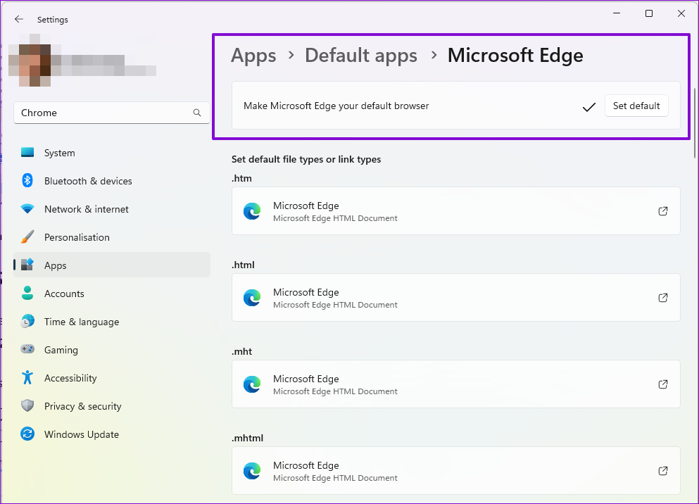 Set Edge as Default Windows