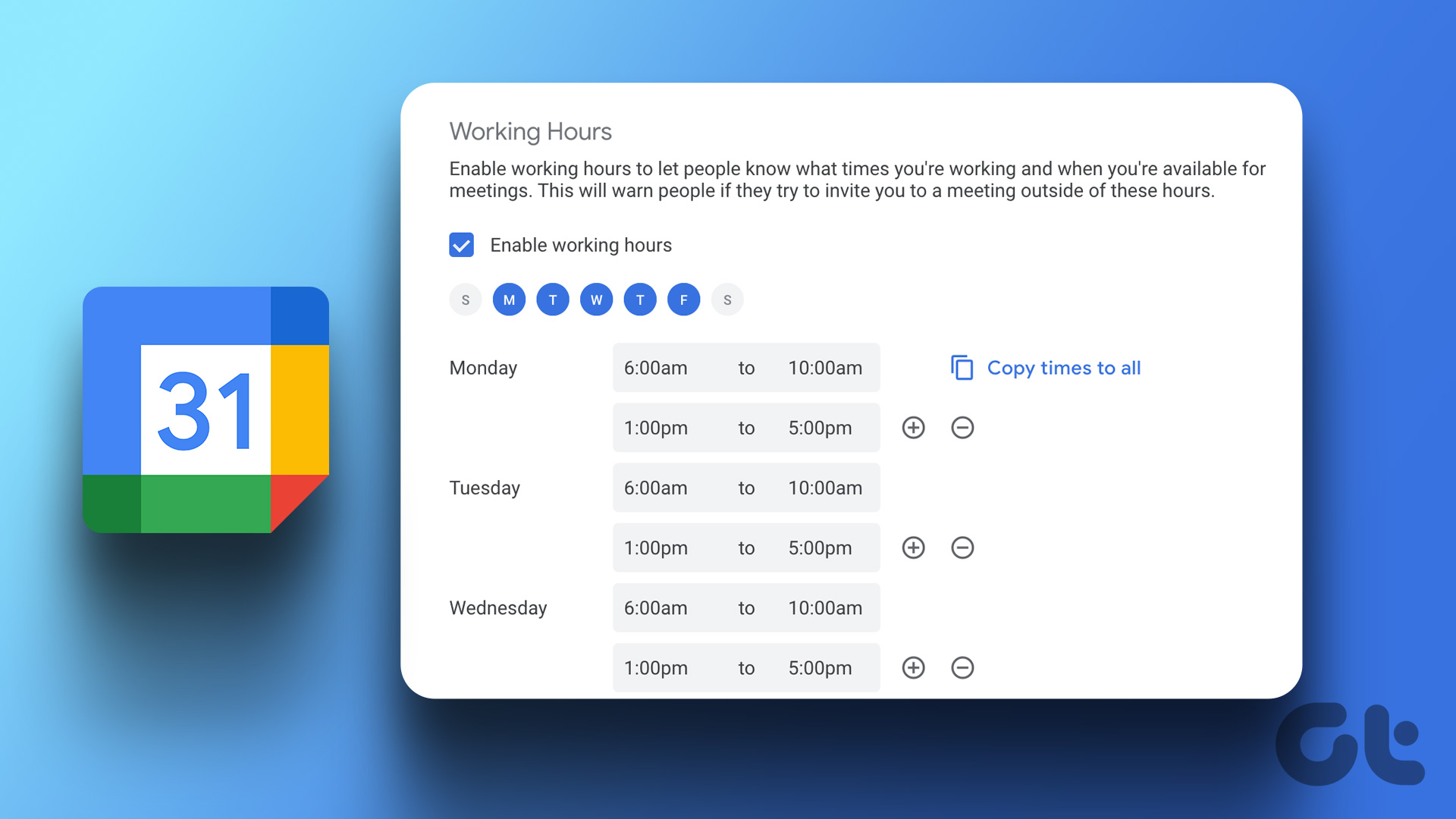 Set Working Hours In Google Calendar