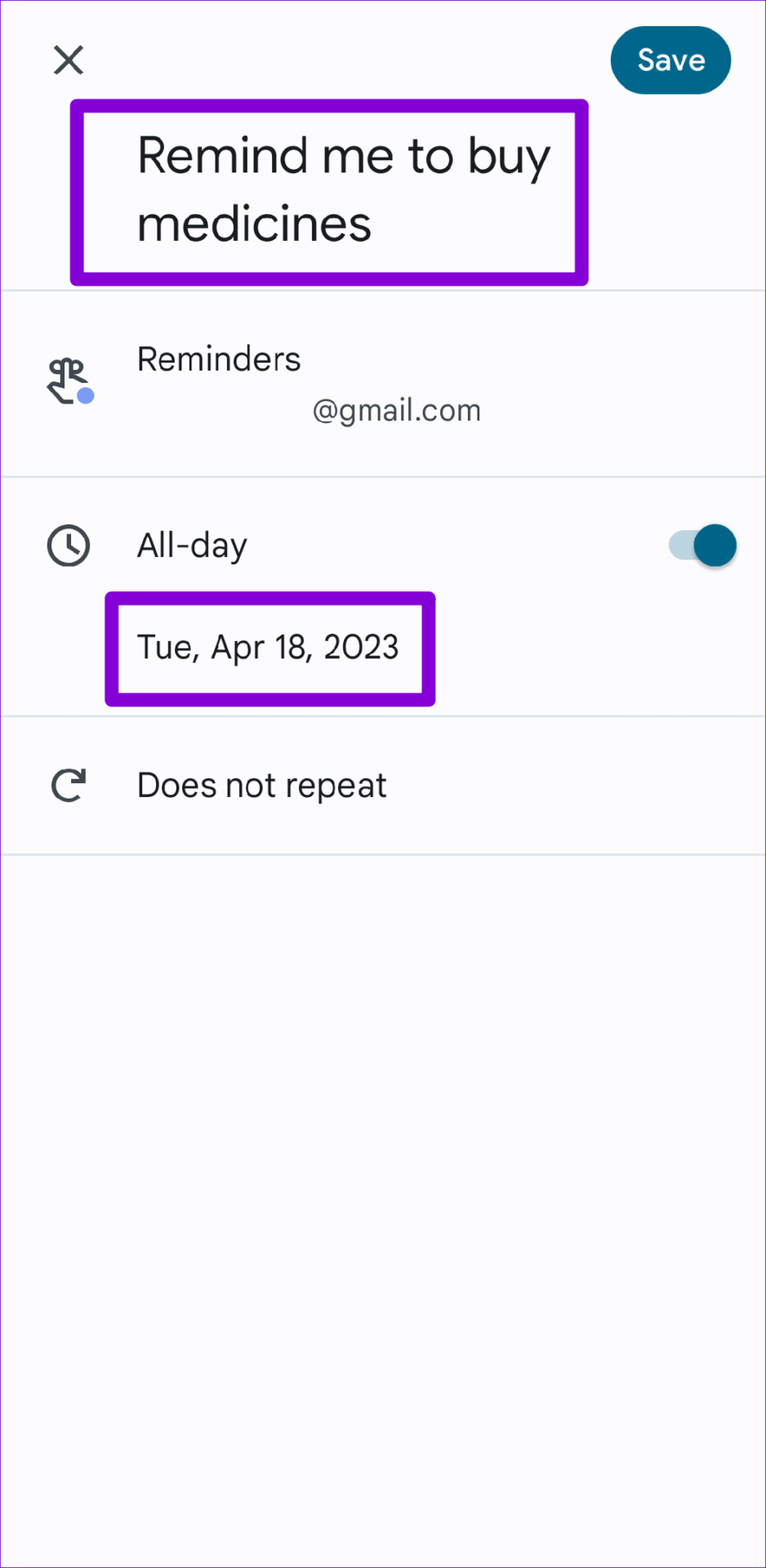 Set a Reminder in Google Calendar