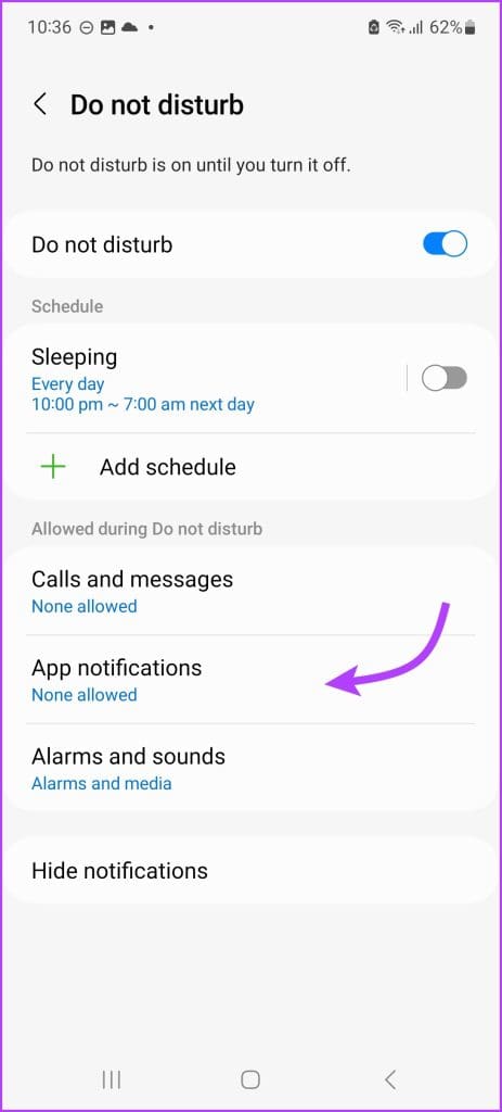 Tap App notifications