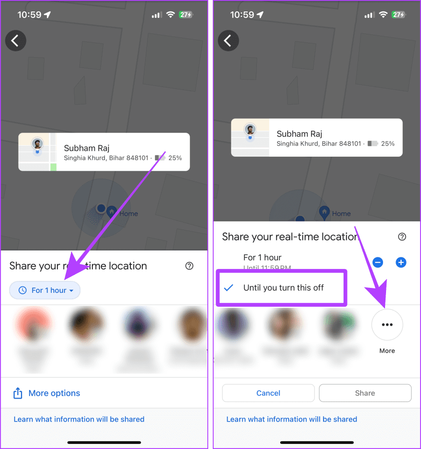 Share Location Indefinitely from iPhone to Android using Google Maps