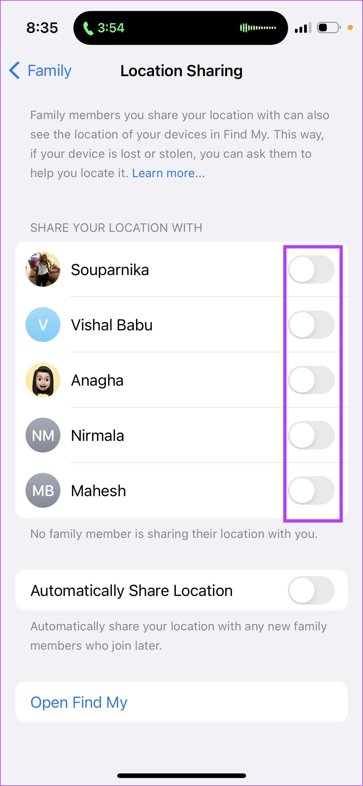 Share Location with Family