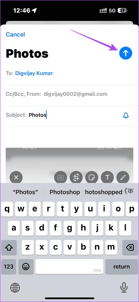 Share Multiple Photos Via Mail on iOS