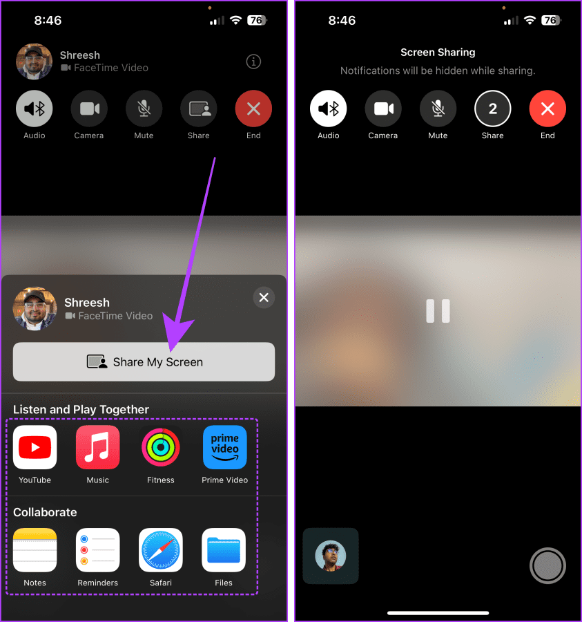 Share Your Screen in FaceTime on iPhone