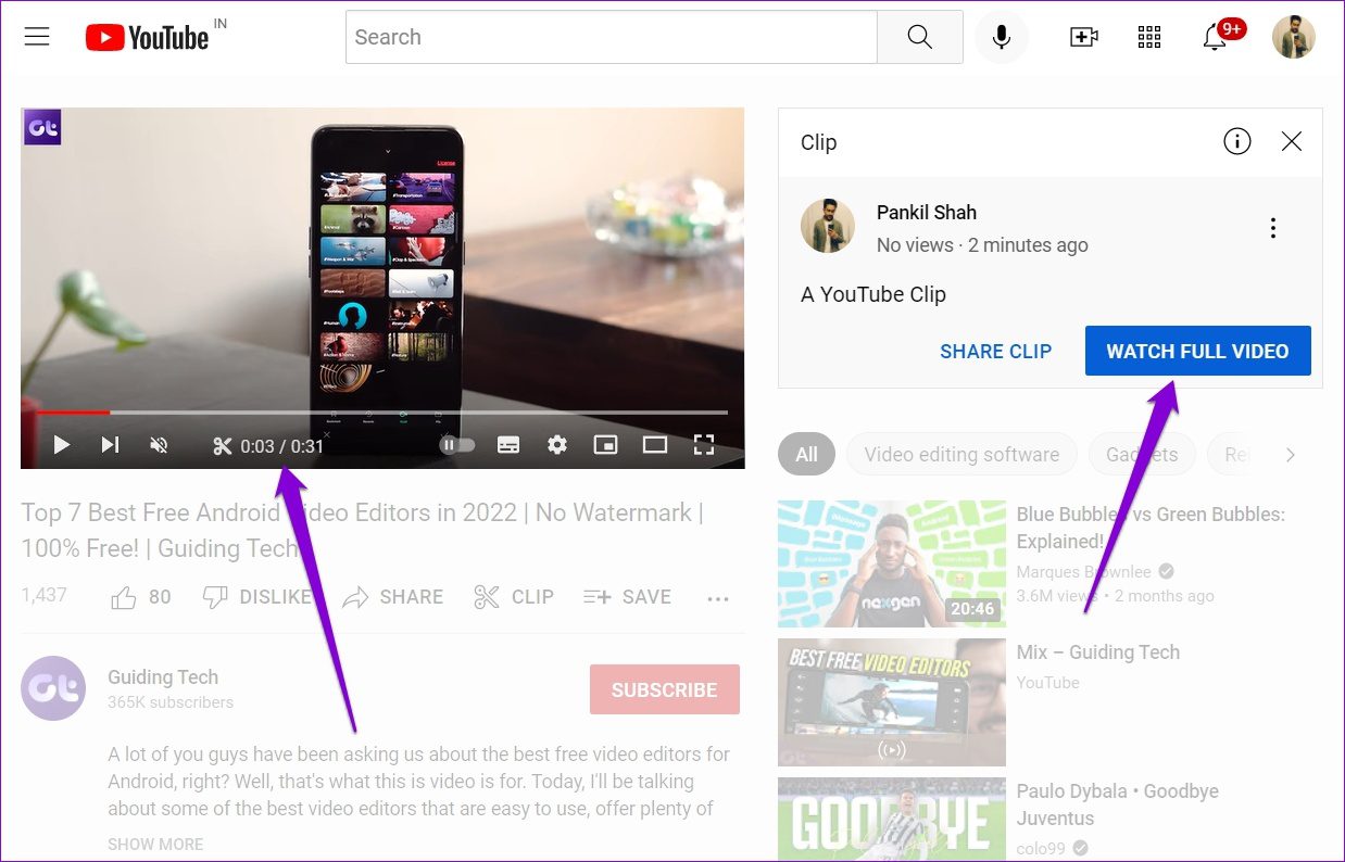 How to Create, View, and Share a Clip from YouTube Video on Mobile and PC Guiding