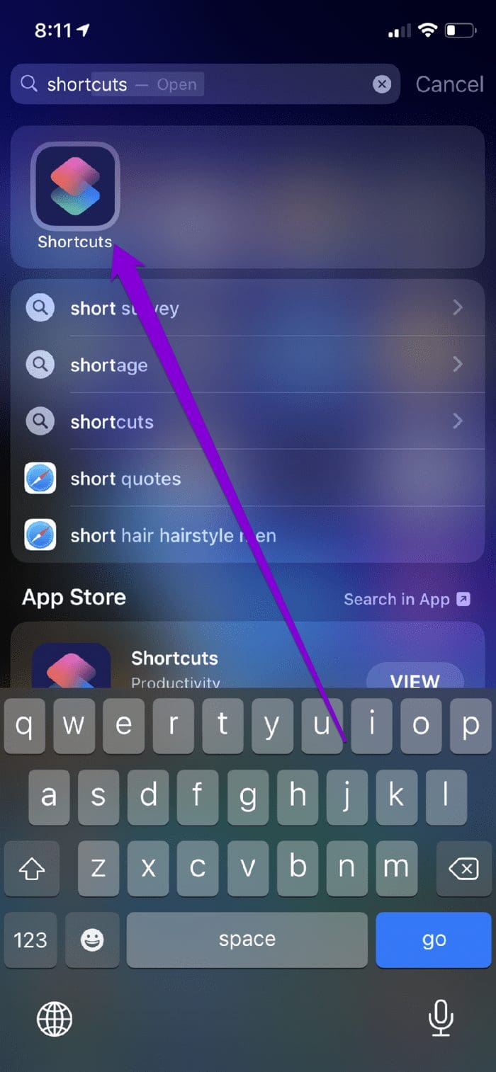 Shortcuts App i Phone