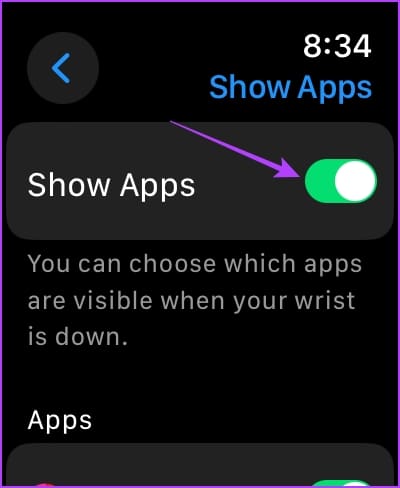 Show Apps Apple Watch