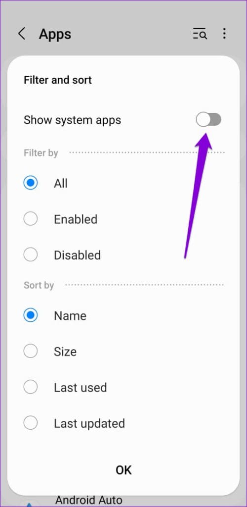 Show System Apps on Samsung or Android Phone